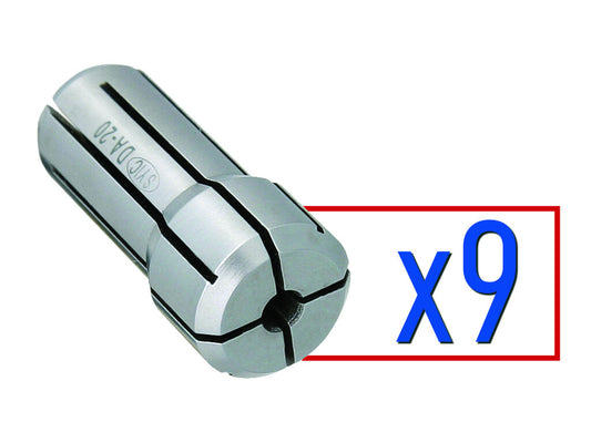 DA 200 9 piece Collet Set