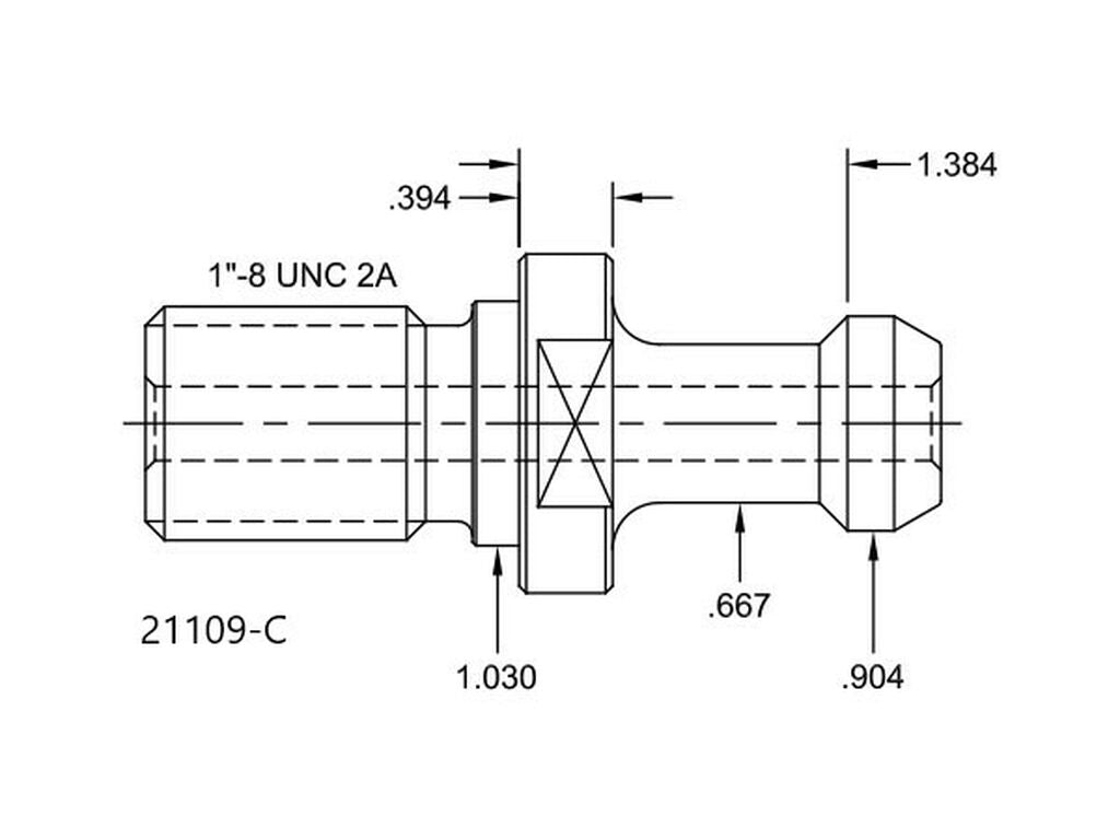 CAT 50 - 45 degree coolant Retention Knob (1)