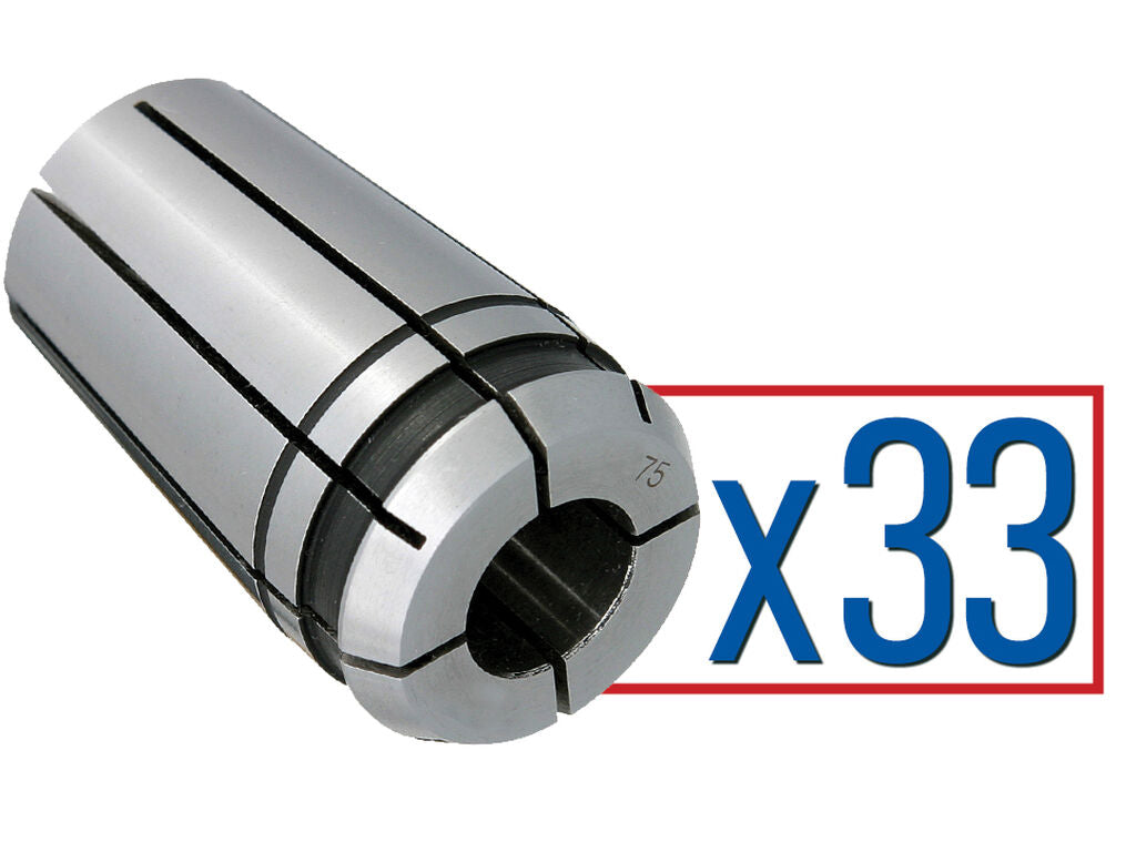 Collet Set 75PG .1259"-.7500" (33 pcs x