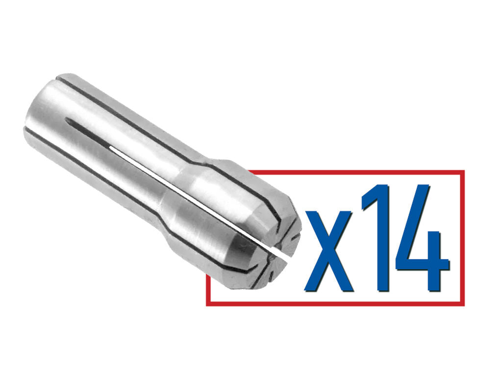 Collet Set INCR 3/64-1/4 x 1/64 (14 pcs)