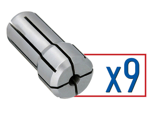 Collet Set DA 200 1/8-3/8 x 1/32 (9 pcs)